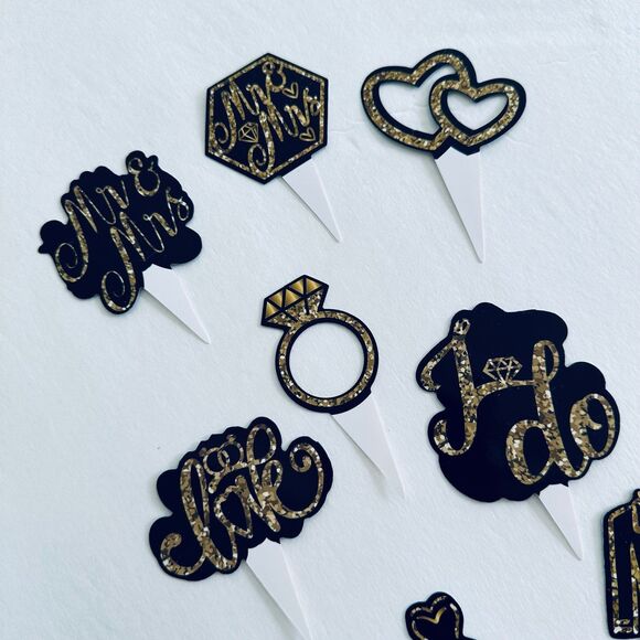 Wedding Ring Engagement Cupcake Toppers - Picture 3 of 4